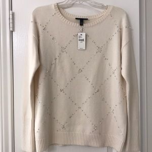 LANE BRYANT ivory embellished sweater 14/16 NWT